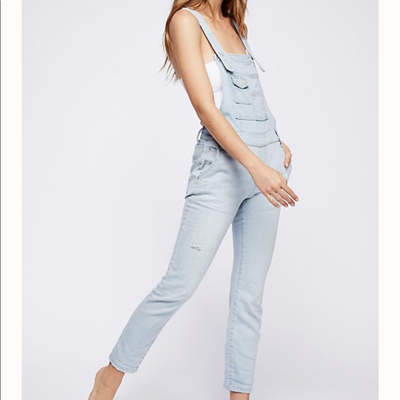 HP 🎊 Free People Dark Green Denim Overalls - Picture 2 of 8